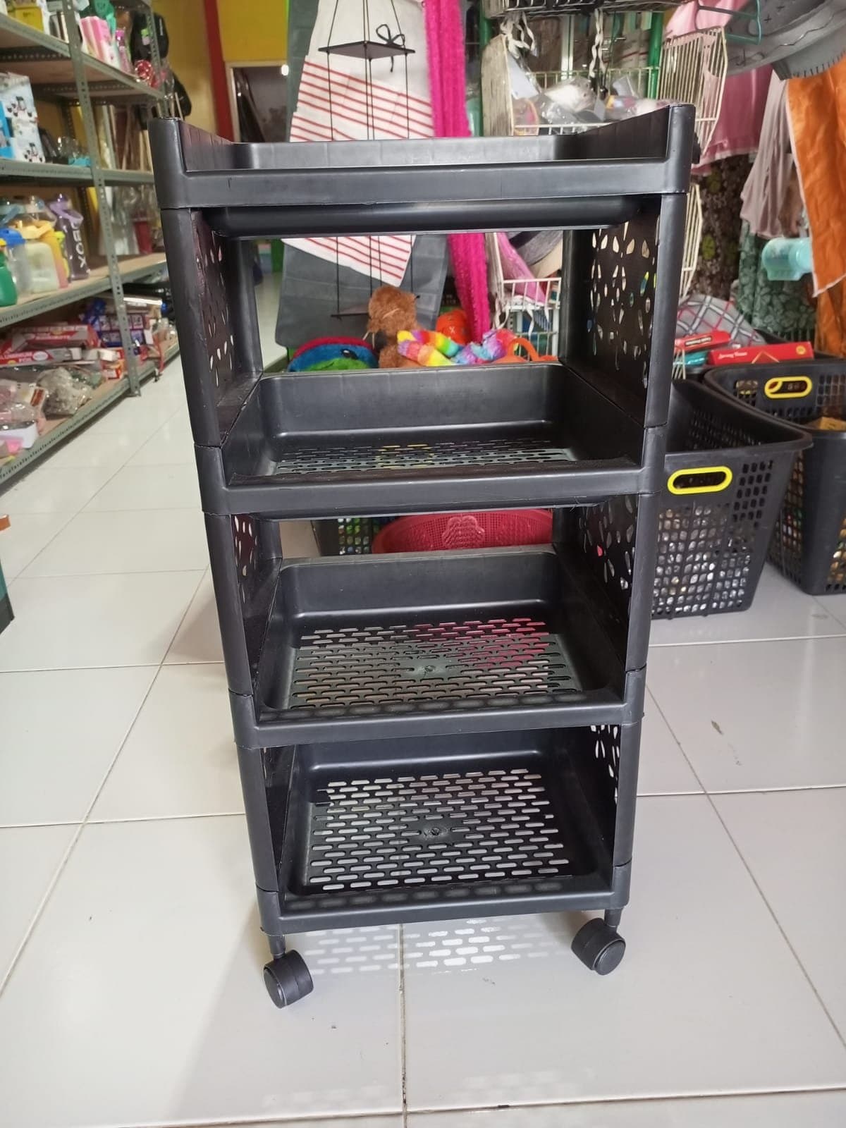 Rak Buku Susun 4 Tingkat Warna Coklat Elegan