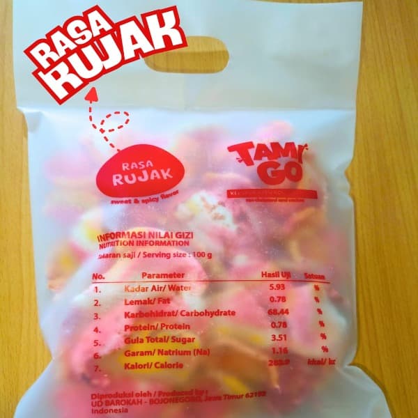 Kerupuk Pasir Tamigo / Kriaq Kriuq Non Kolesterol 100gr Rasa RUJAK