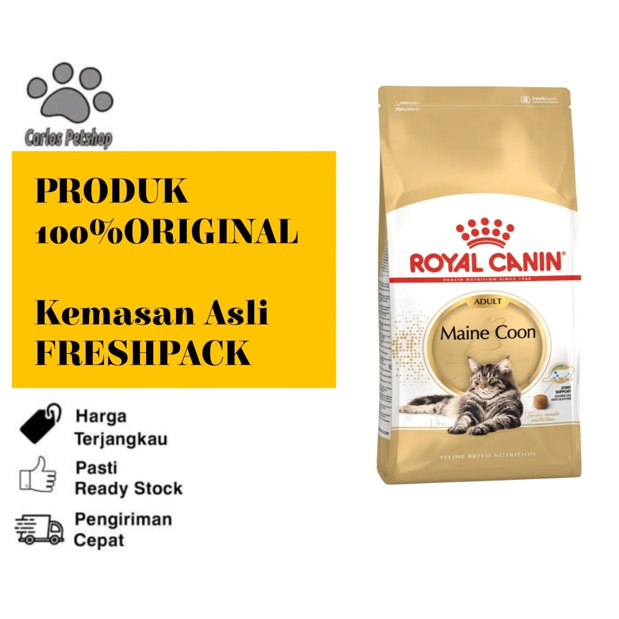 Royal Canin Mainecoon Dewasa Kibble Segar