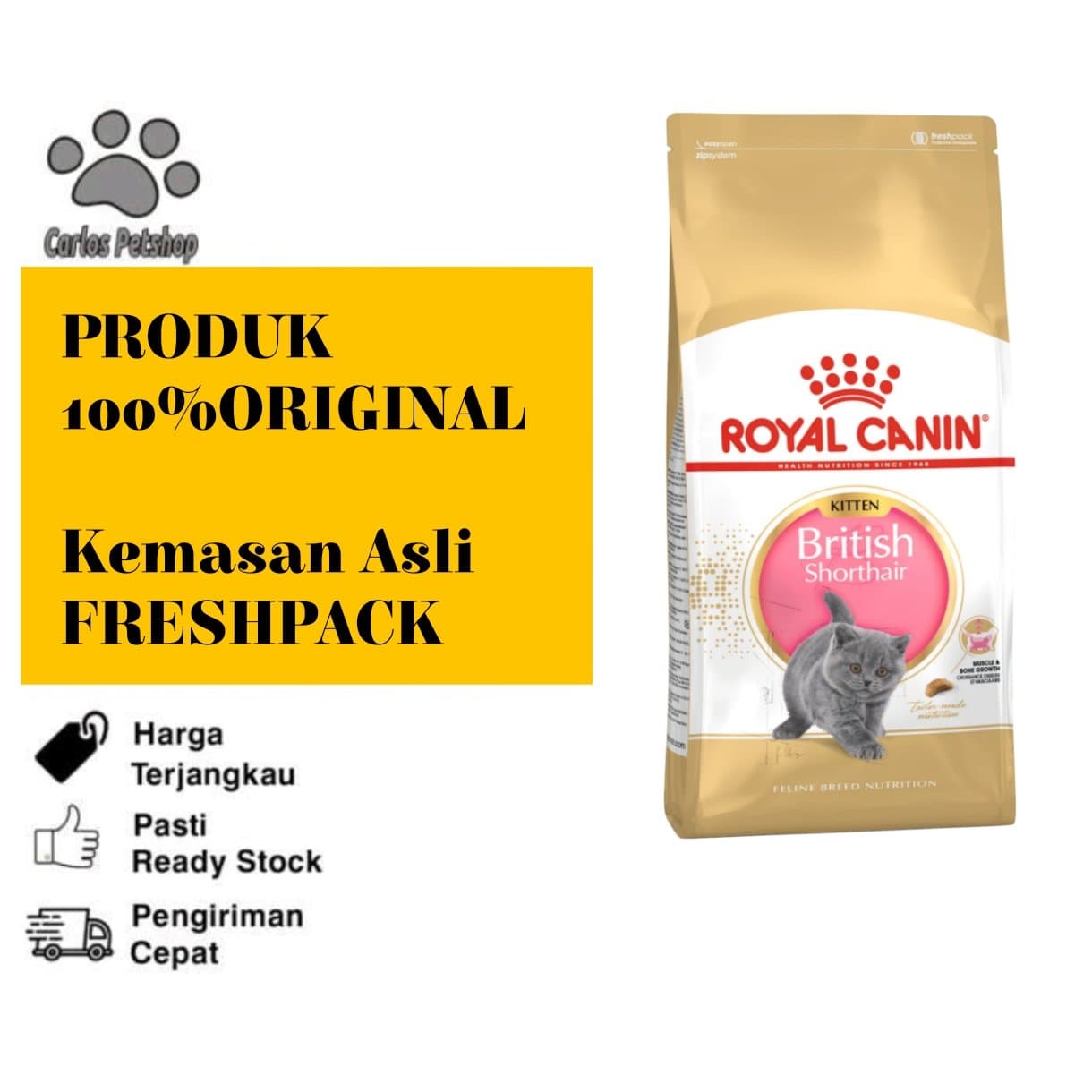Royal Canin Kitten British - Makanan Kucing Kering Segar
