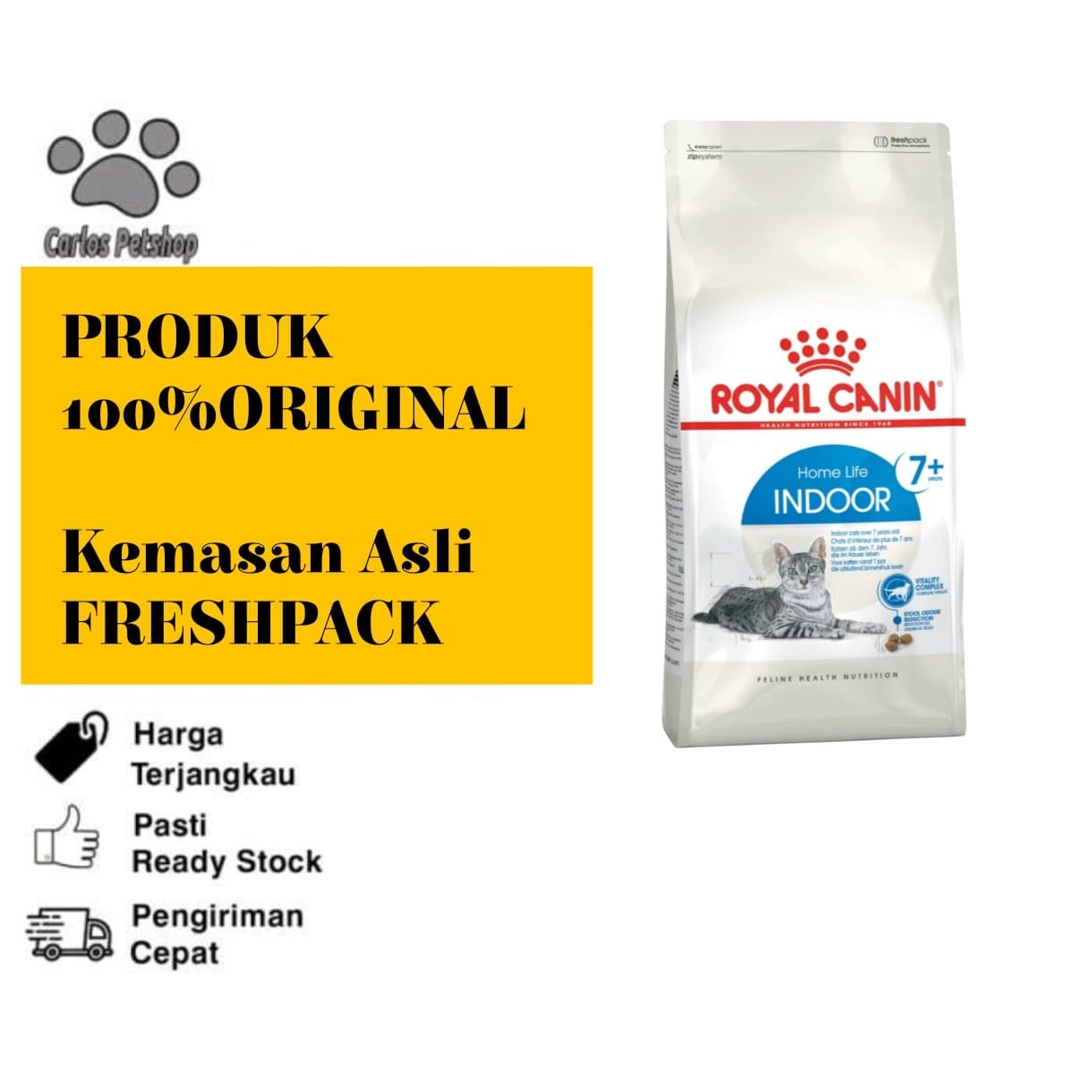 Royal Canin Indoor 7+ Adult Dry Catfood -Freshpack