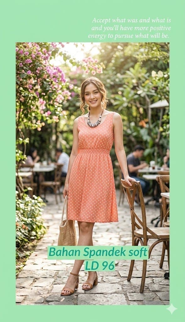 LyeOS Mini Dress Orange Tanpa Lengan