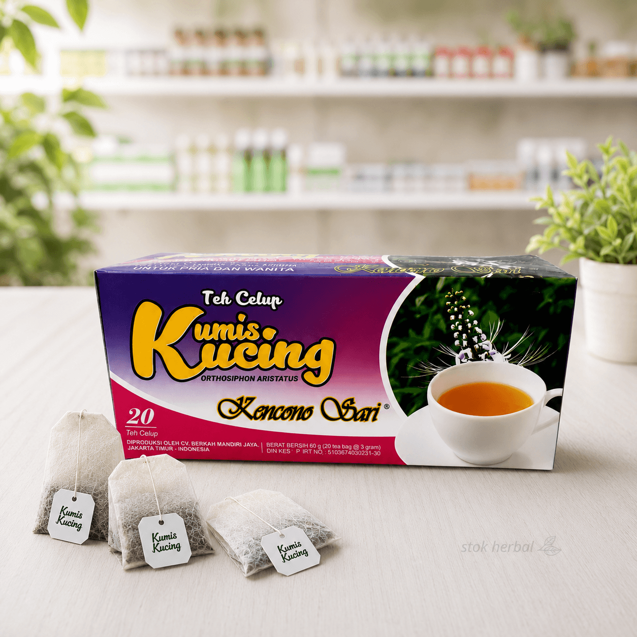 Teh Kumis Kucing Isi 20 Kantong Celup Mengatasi Nyeri Pinggang ISK
