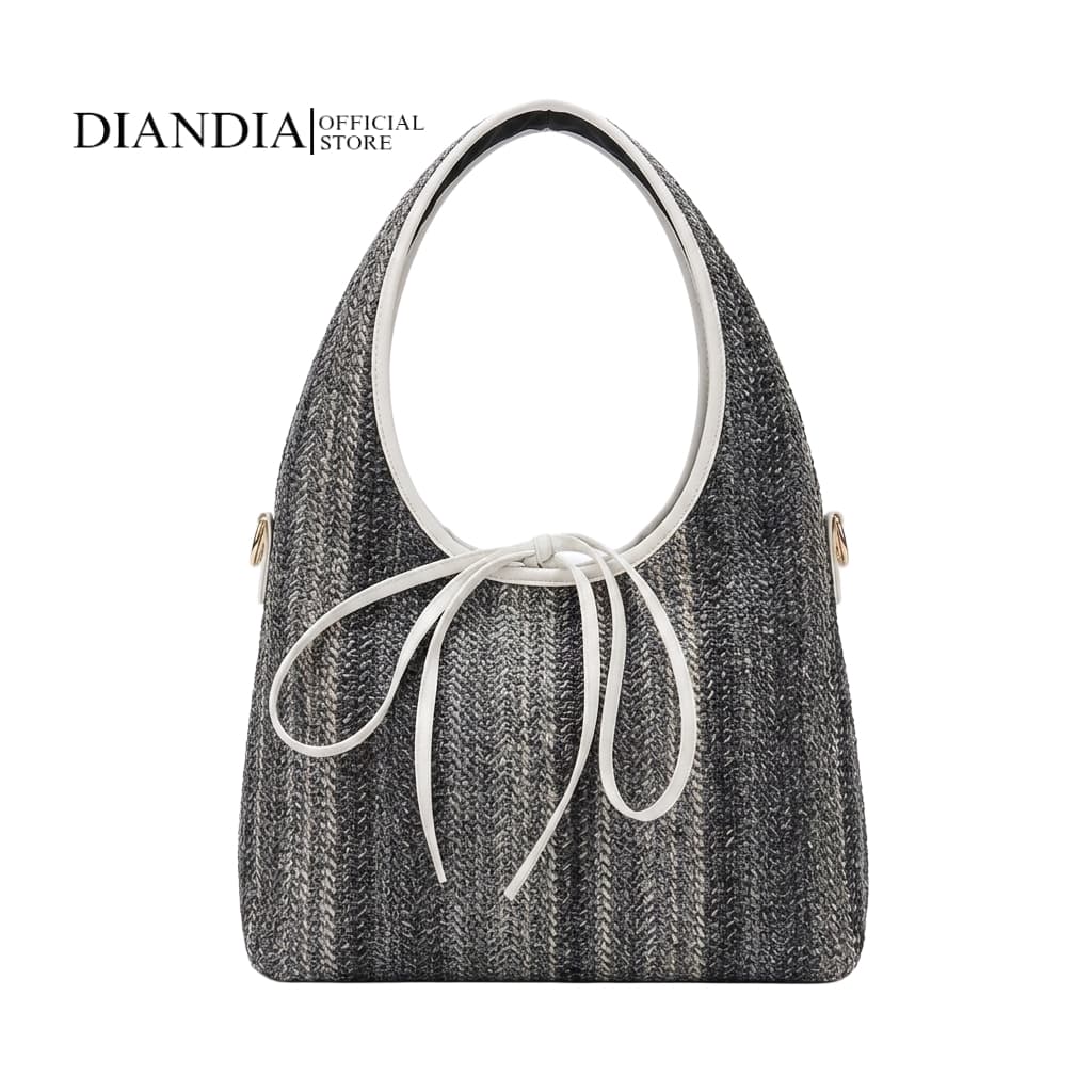 Diandia - Tas Wanita RUMY Tote Bag Shoulder Bag Tas Bahu Wanita Motif Salur Gaya Korea Modis Desain Niche Trendy