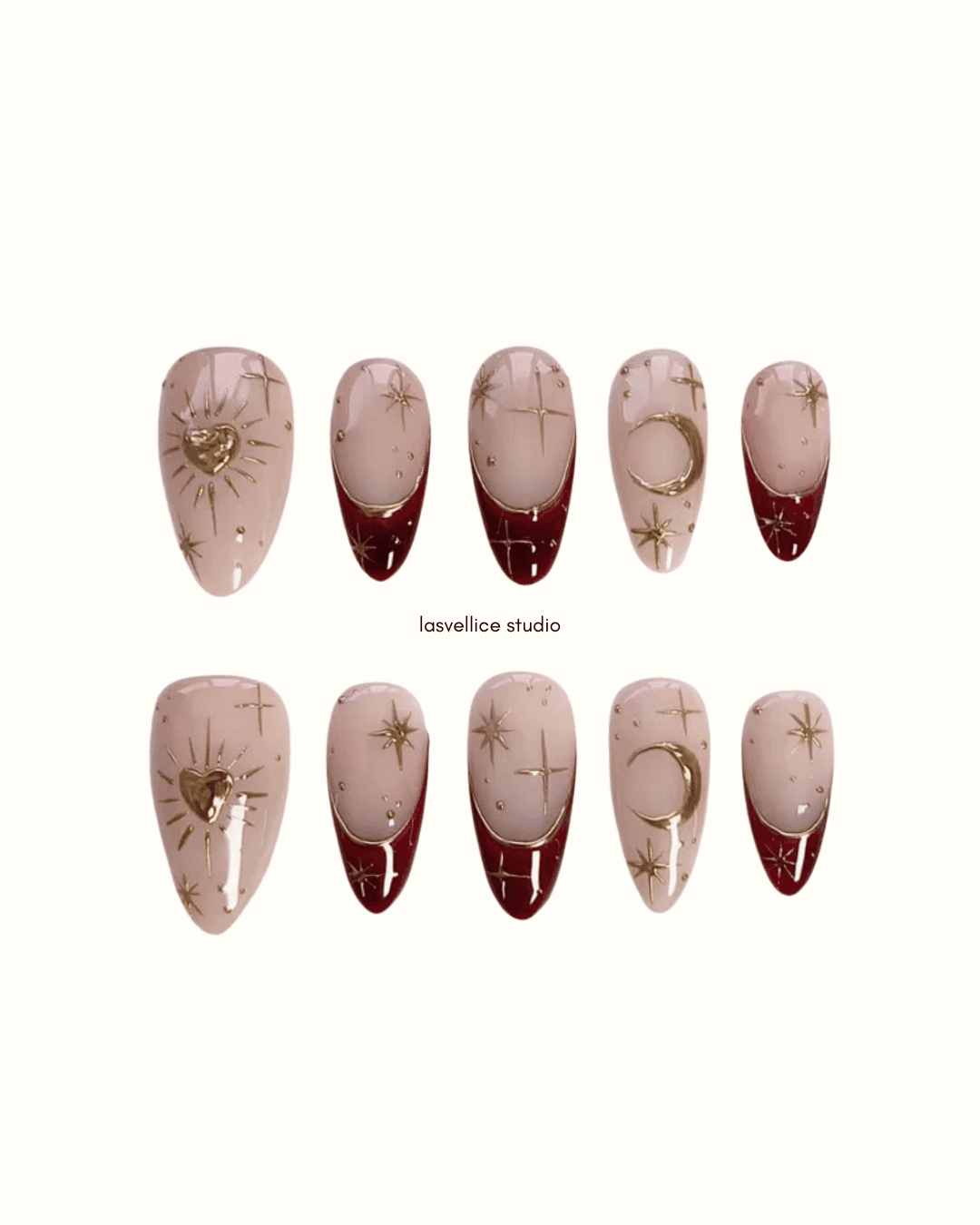 Press On Nails | Celestial Rouge | Lasvellice Studio