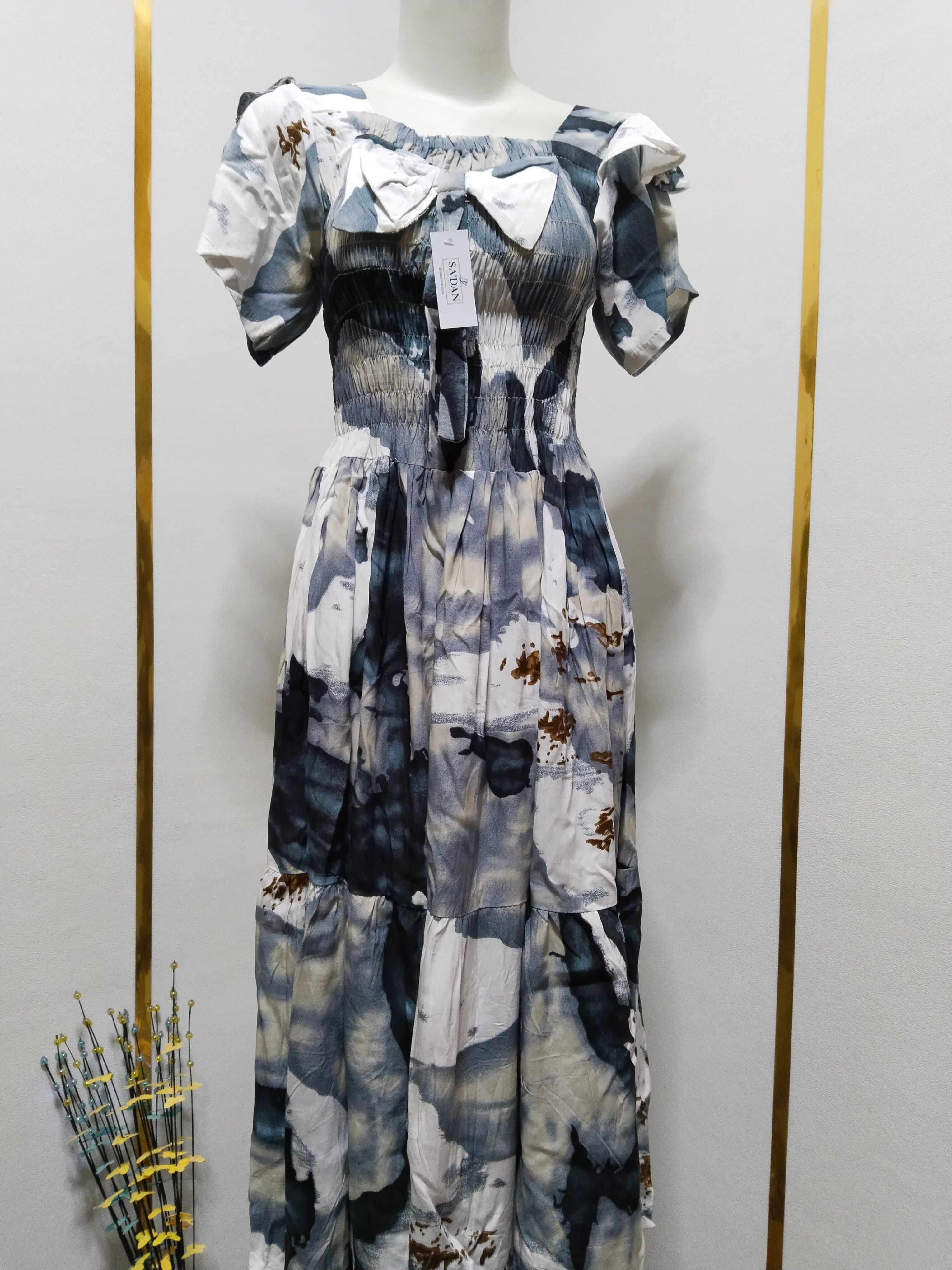 Dress Smoke Pita Korean Style Simpel Elegan Premium