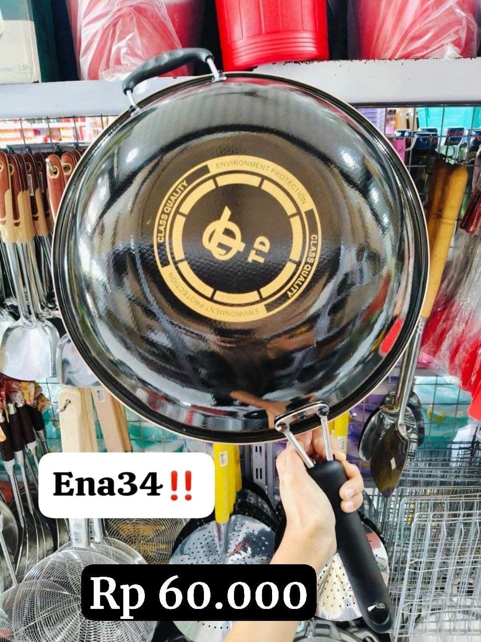 Wajan Gagang Hitam Premium 34cm