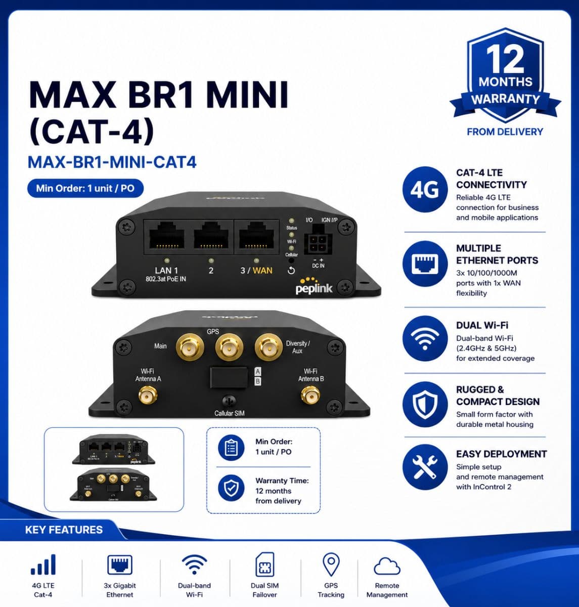 Modem 4G LTE Max BR1 Mini Cat-4 untuk Konektivitas Cepat