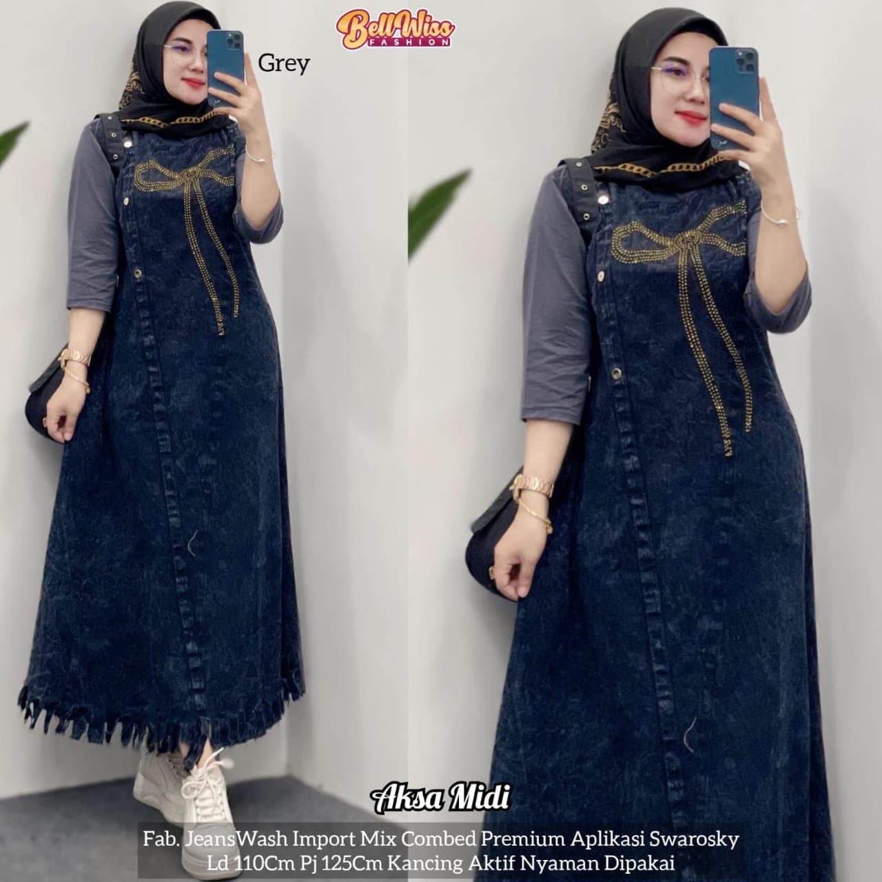 Aksa MIDI Dress Casual Jumbo Comfy