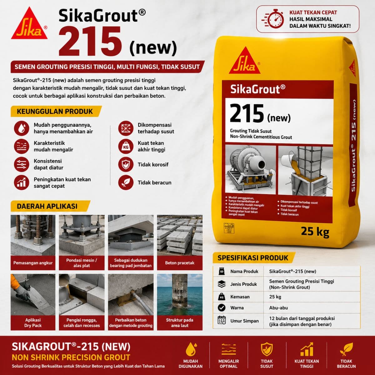 Sika Grout 215 Semen Grouting Beton Presisi 25kg