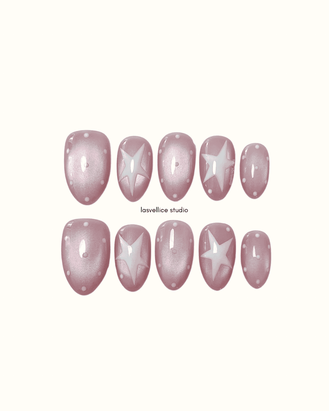 Press On Nails | Pink Stardust | Lasvellice Studio