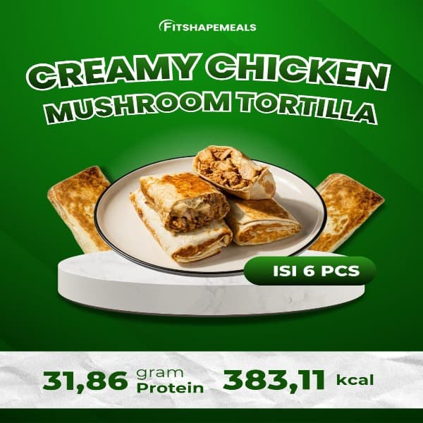 Creamy Chicken Mushroom Tortilla Frozen High Protein Wrap 6 pcs