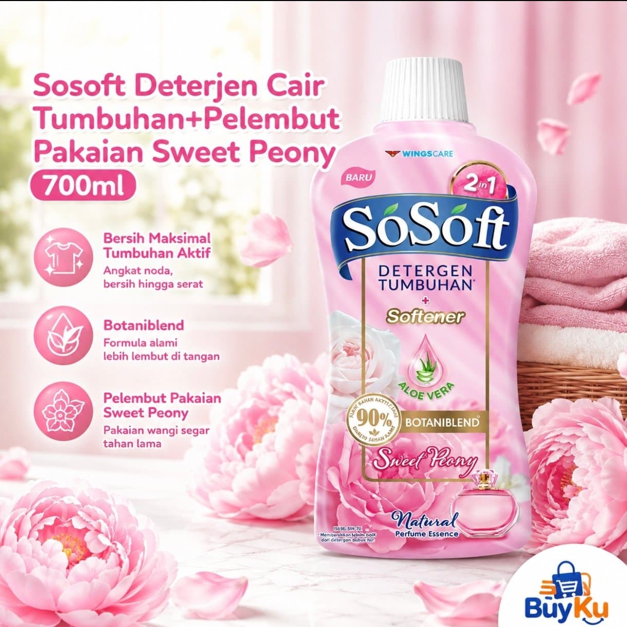 SoSoft Deterjen Cair Aloe Vera & Peony 700g