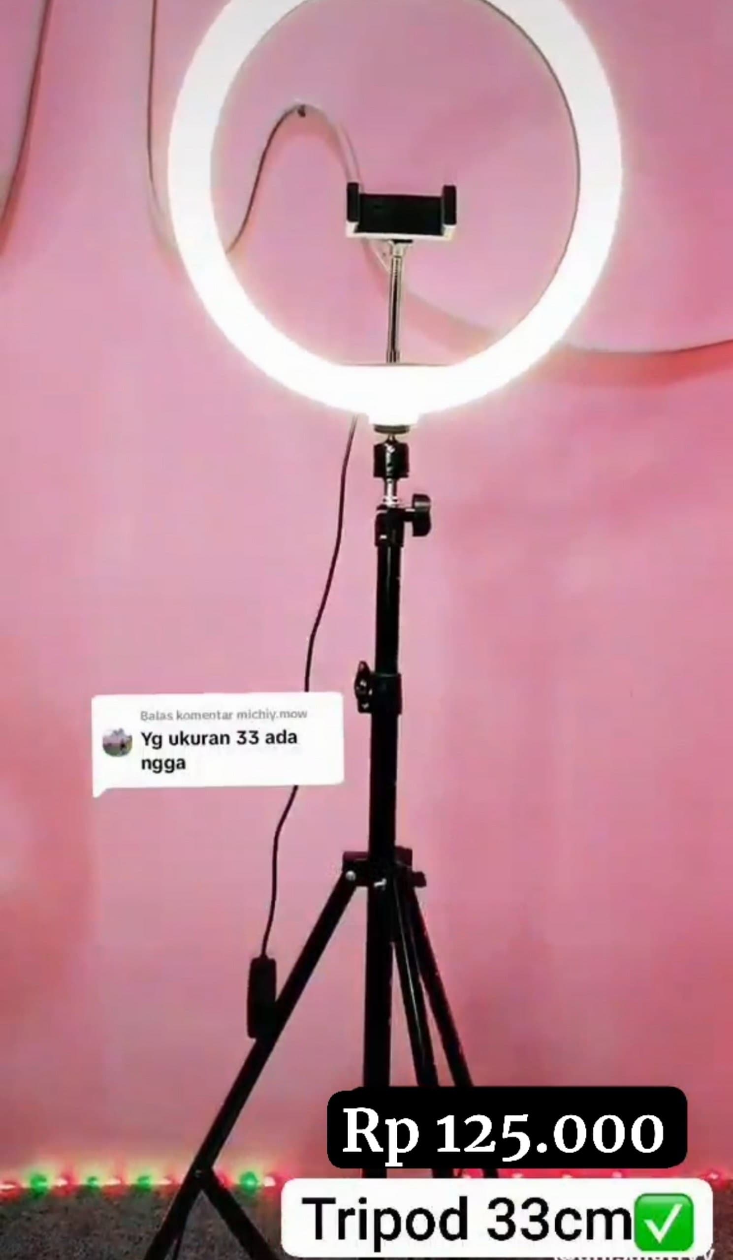 Set Tripod Profesional 2,1 Meter dengan Ringlight 33cm