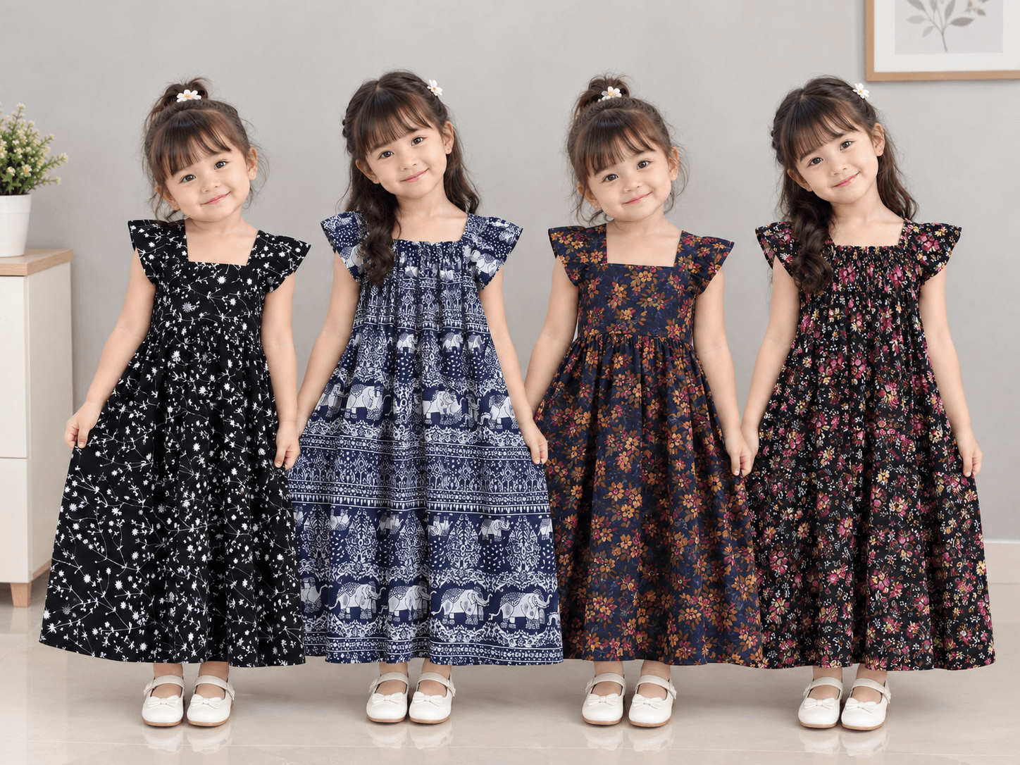 Daster Anak Perempuan Rayon Motif Kekinian Usia 1-6 Tahun