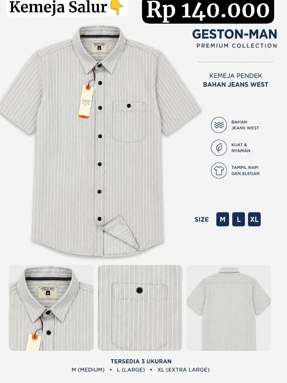 Kemeja Salur Jins West Chic