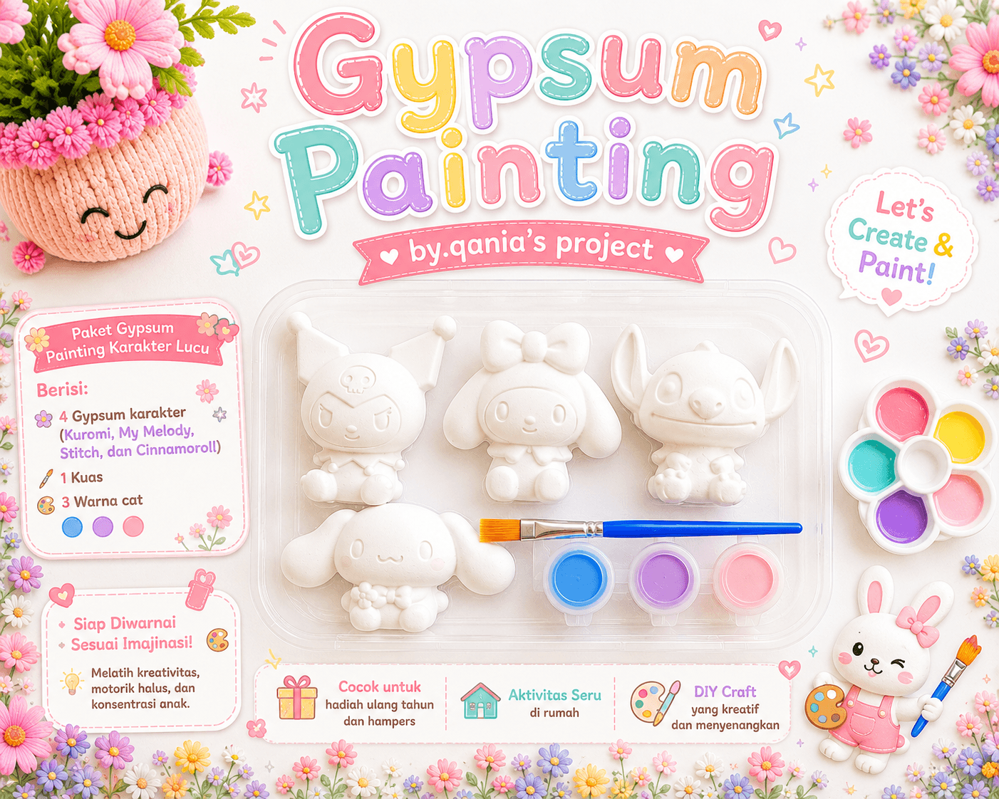 Gypsum Painting Kit Kreatif 4-in-1