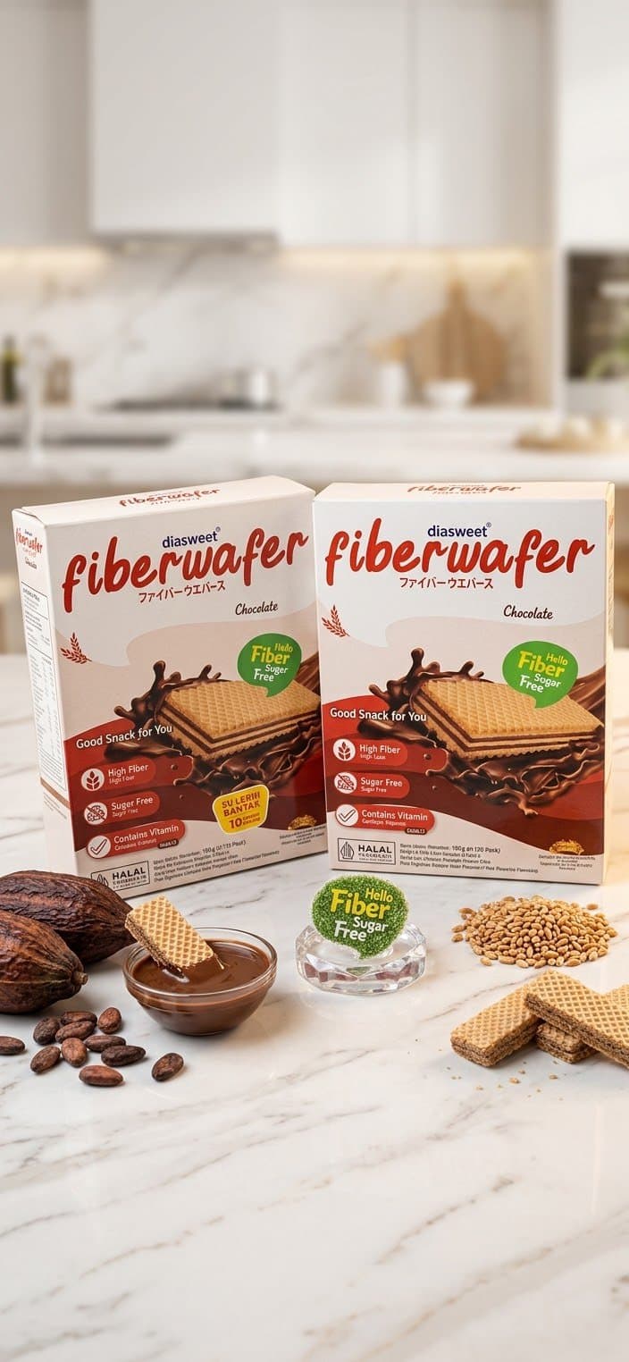 Fiberwafer Diasweet: Wafer Coklat Bebas Gula
