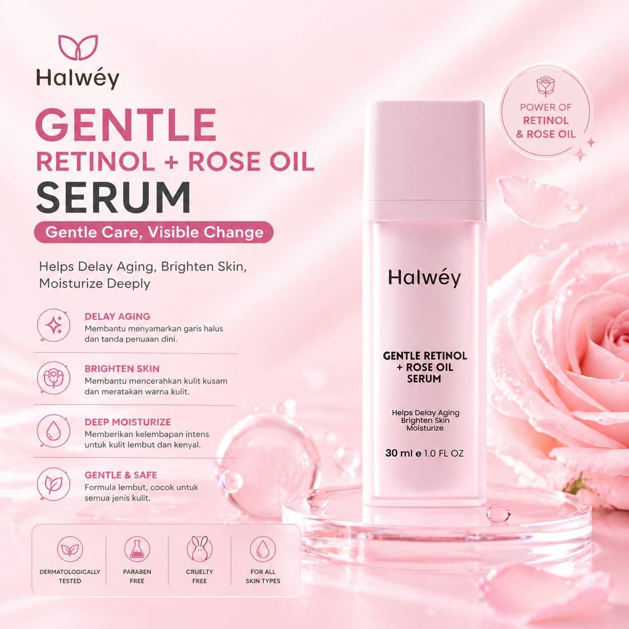 Gentle Retinol Rose Oil Halwey