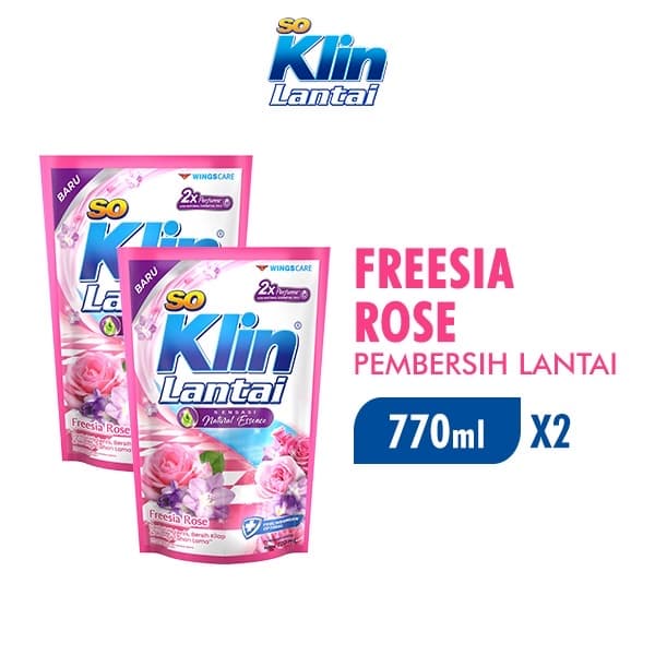 So Klin Lantai Natural Essence Freesia Rose 770 ml (2pcs)