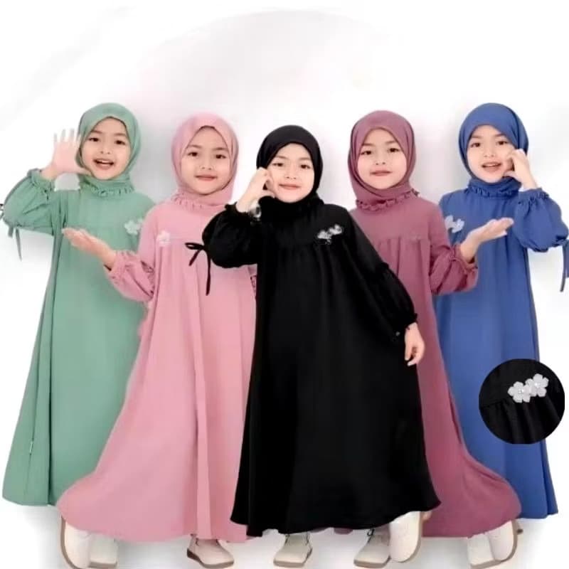0-7 TAHUN BAJU GAMIS ANAK PEREMPUAN KASUAL CEWE MUSLIM GMS001