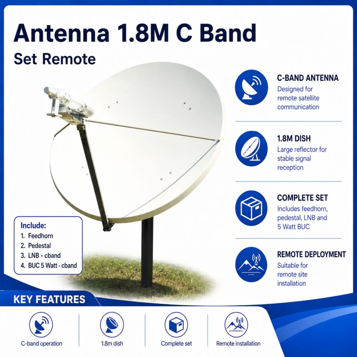 Antenna 1.8M C Band Set Remote Lengkap dan Berkualitas
