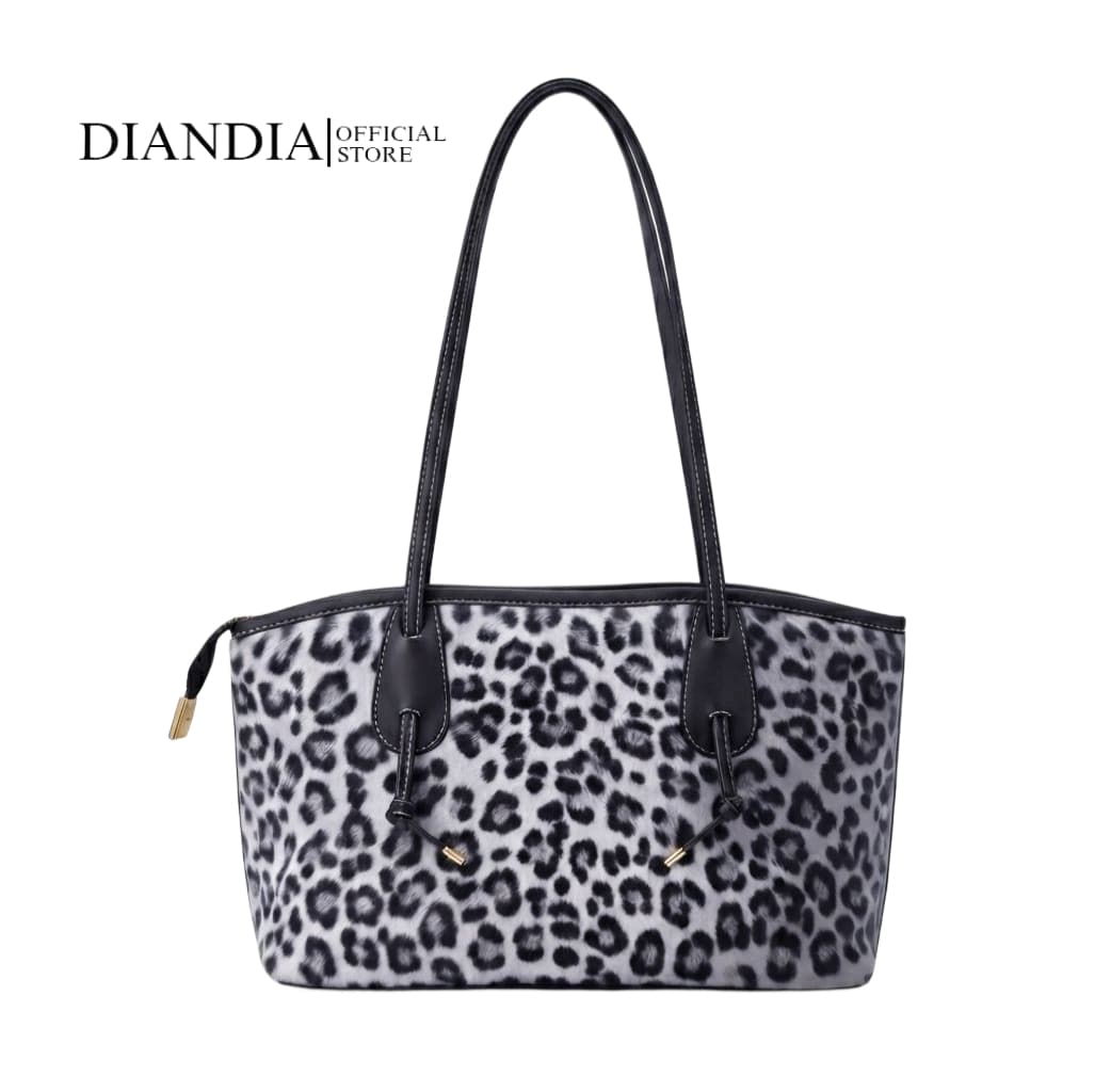 Diandia - Tas Wanita DEANA Series Shoulder Bag Tote Bag Tas Bahu Wanita Motif Leo Pard Gaya Korea Modis Desain Niche Trendy