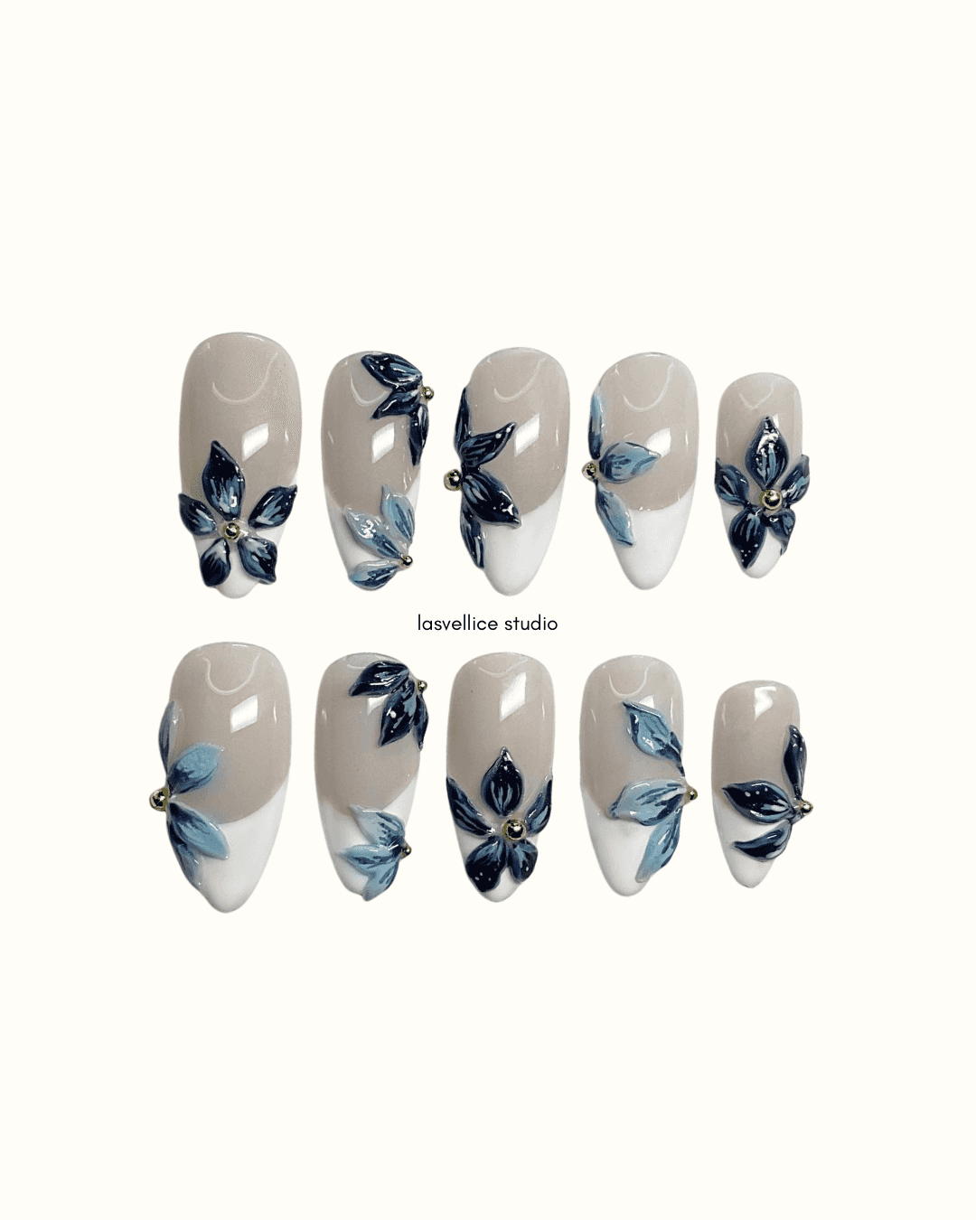 Press On Nails | Midnight Petals | Lasvellice StudioKu
