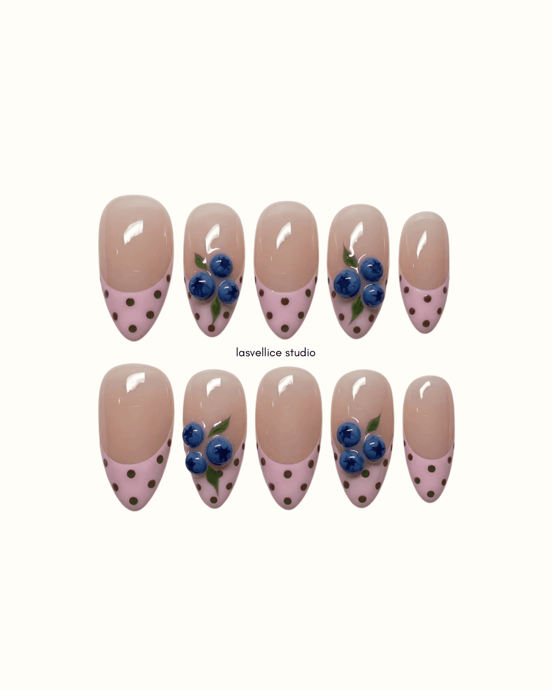 Press On Nails | Berry Dotie Pink | Lasvellice Studio