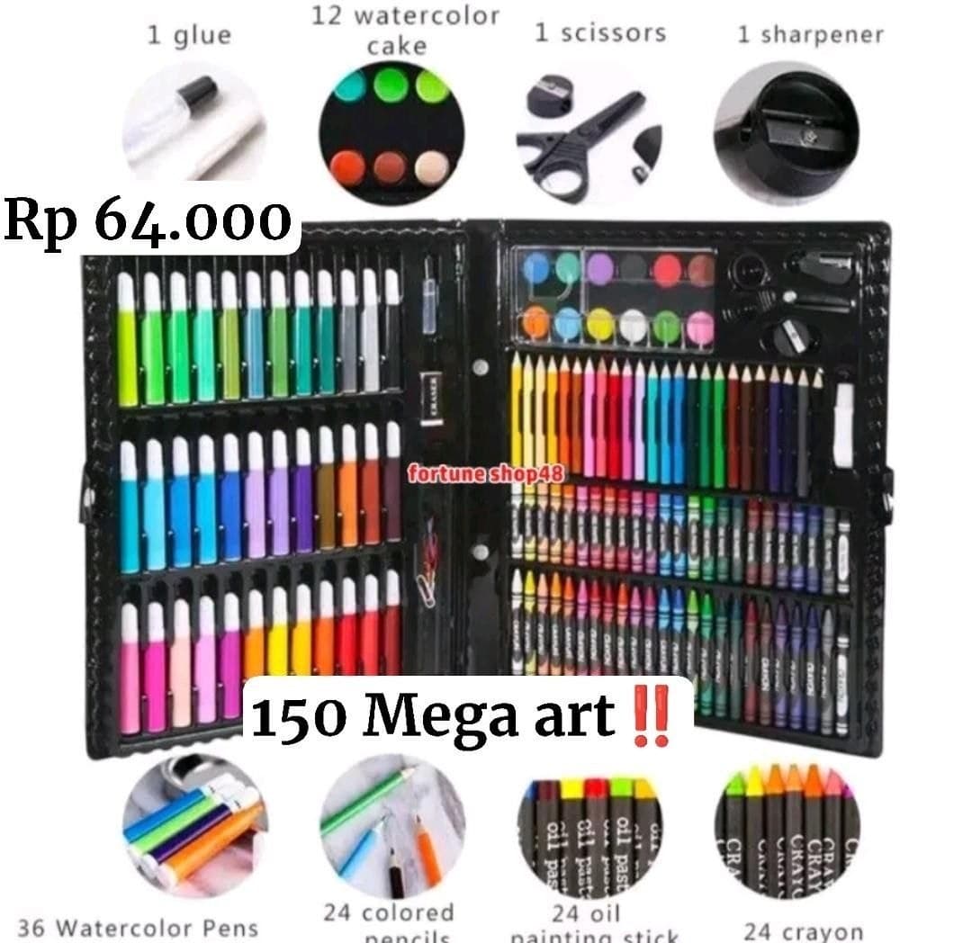 Crayon Warna Pelangi 150 pcs