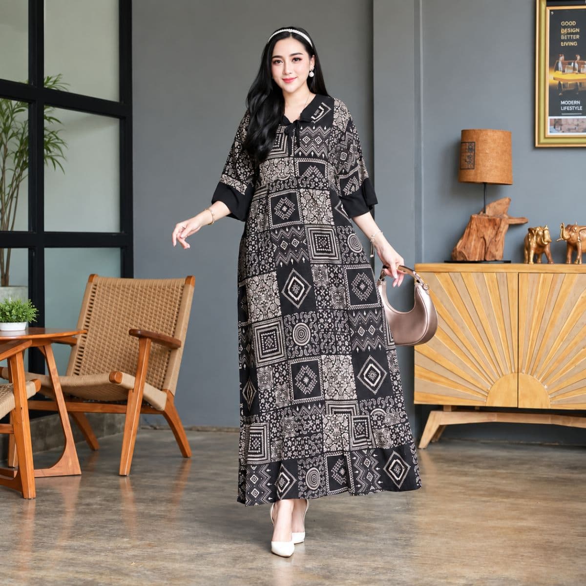 Moka Daster Karmila Motif Etnik Bahan Rayon Super Premium